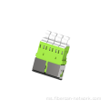 LC Quad Fiber Optic Adapter Flangeless dengan Pengatup Logam